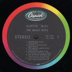 Surfer Girl - Original 1963 US Capitol label 12-track Vinyl LP - Black Rainbow Rim Labels