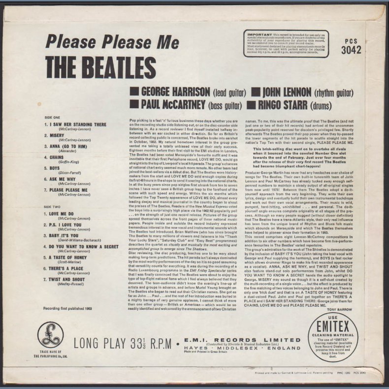 Please Please Me - 1969 UK 'One EMI logo Box' 14-track Stereo LP
