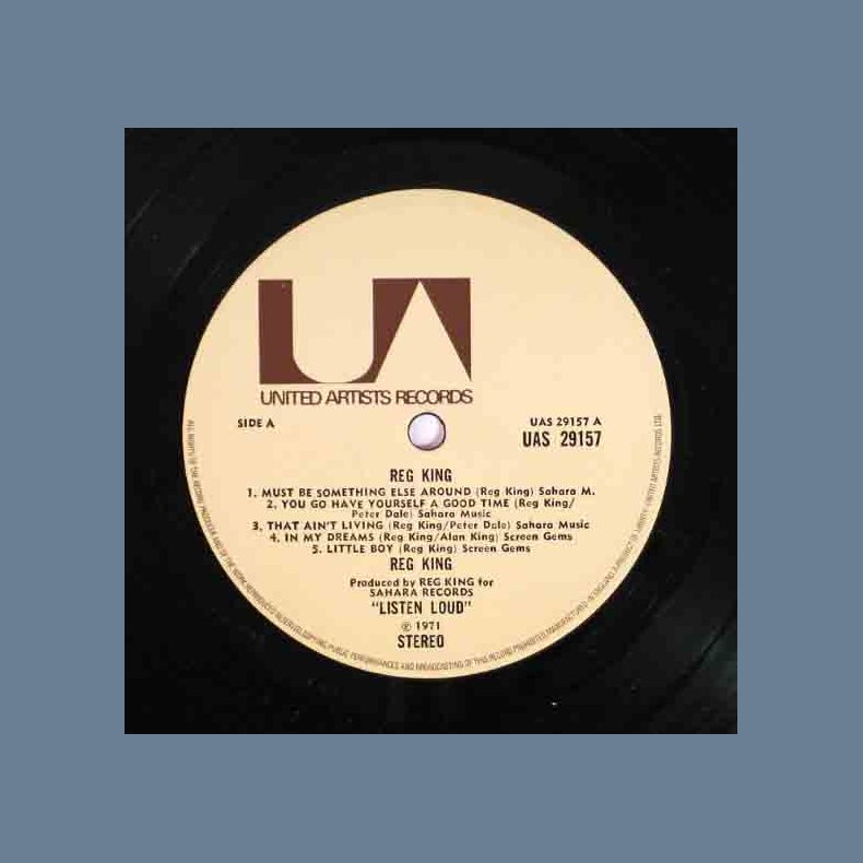 Reg King - Original 1971 UK United Artist label 9-track LP