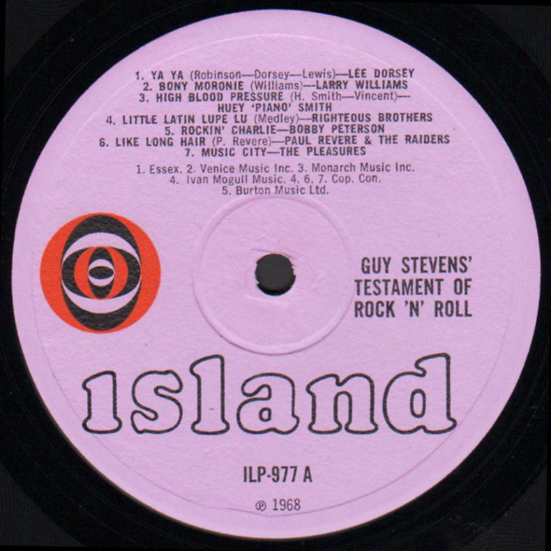 Guy Stevens Testament Of Rock 'N' Roll - Original 1968 UK Island 14-track Mono LP 