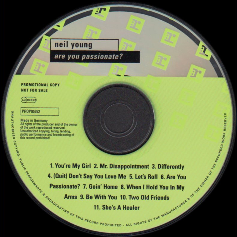 Are You Passionate? - 2002 German Reprise label 11-track Promotional Issue CD