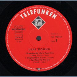 Leaf Hound - Original 1970 German Telefunken label 7-track LP - No Poster