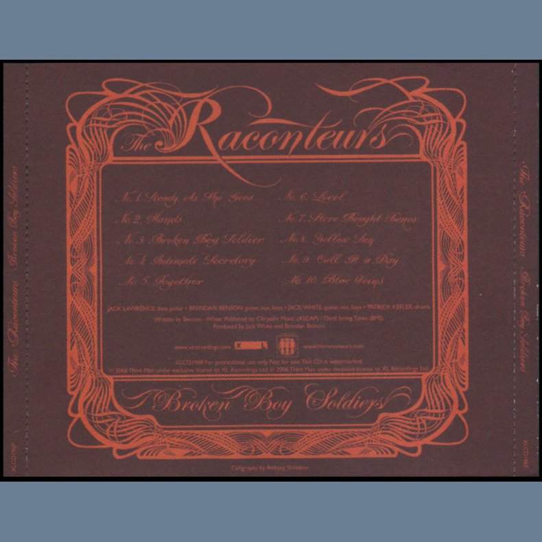 Broken Boy Soldiers - 2006 UK XL label 10-track Promotional Issue CD  Acetate