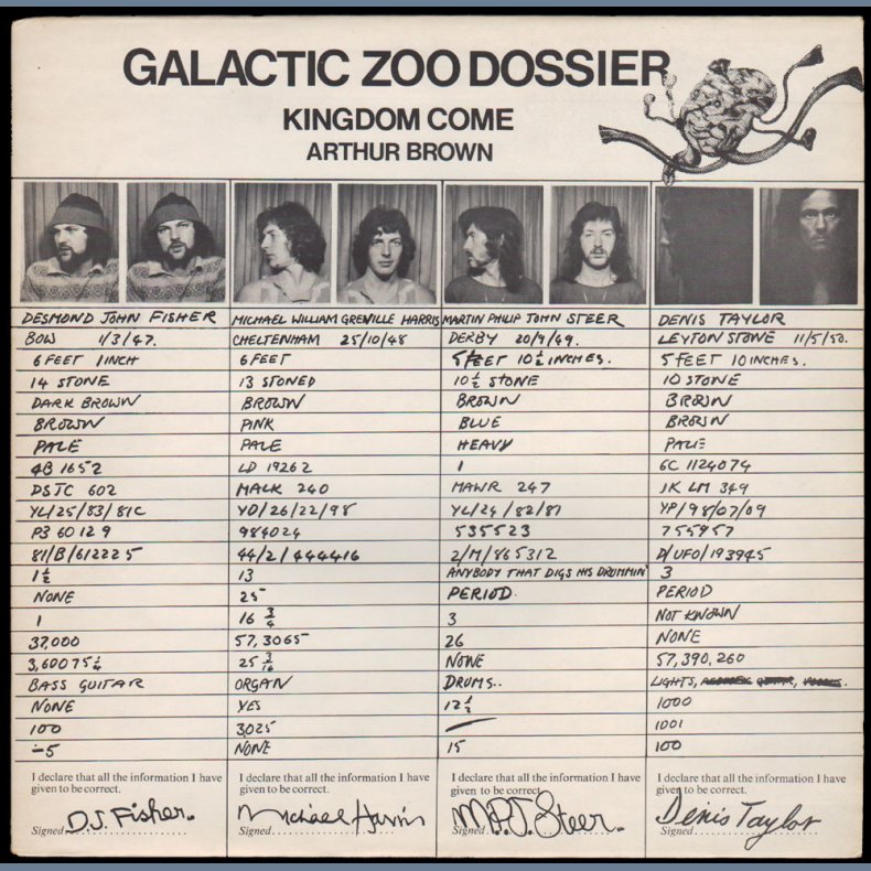 Galactic Zoo Dossier - Original 1971 UK Polydor label 