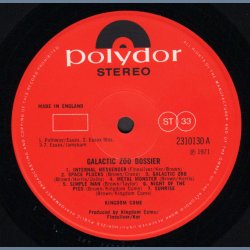 Galactic Zoo Dossier - Original 1971 UK Polydor label 