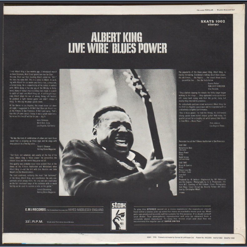 Live Wire/ Blues Power - Original 1969 UK Stax label 6-track Stereo LP