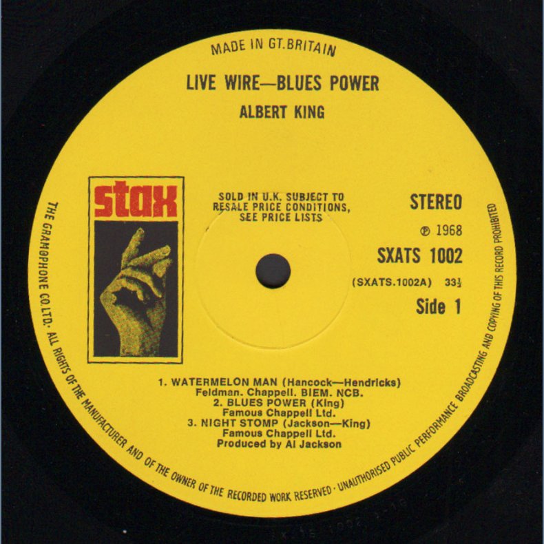 Live Wire/ Blues Power - Original 1969 UK Stax label 6-track Stereo LP