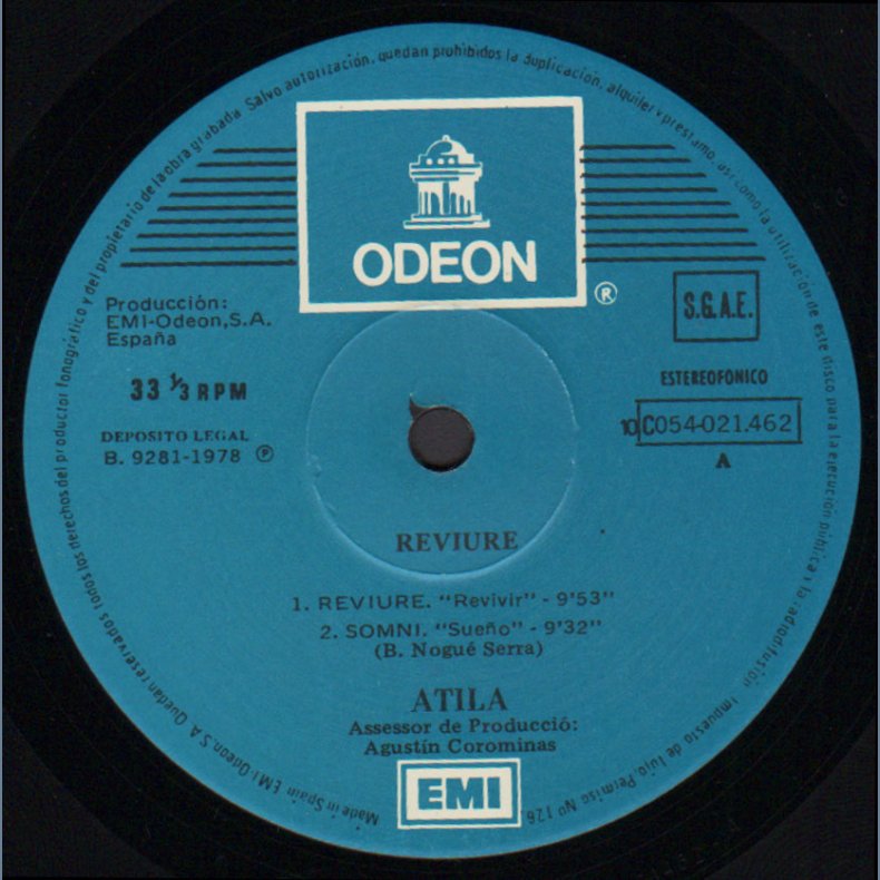 Reviure "Revivir" - 1978 Spanish Odeon label 4-track LP