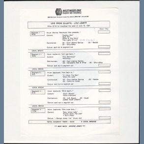 Live From Gilley's - Authentic 1987 US Westwood One label 13-track radio show LP