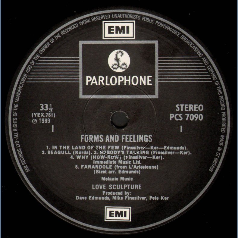 Forms And Feelings - 1970ies UK Parlophone label 8-track LP - 'two box labels
