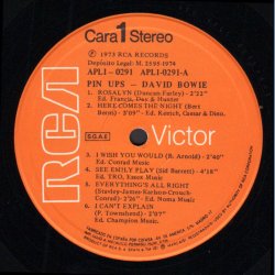 Pin Ups - 1973 Spanish Pressed RCA Victor label 12-track LP