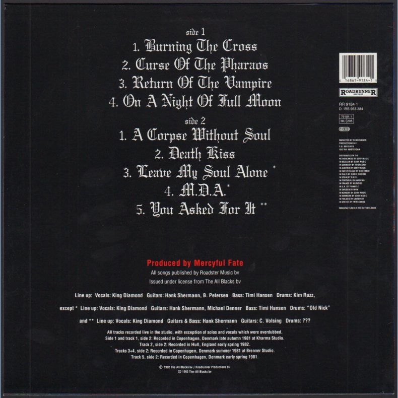 Return Of The Vampire - 1992 Dutch Pressed Roadrunner label 9-track LP