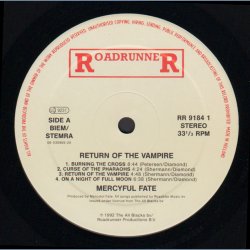 Return Of The Vampire - 1992 Dutch Pressed Roadrunner label 9-track LP