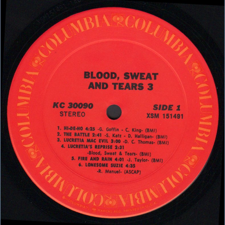 Blood, Sweat &amp; Tears 3 - Original 1970 US 10-track LP