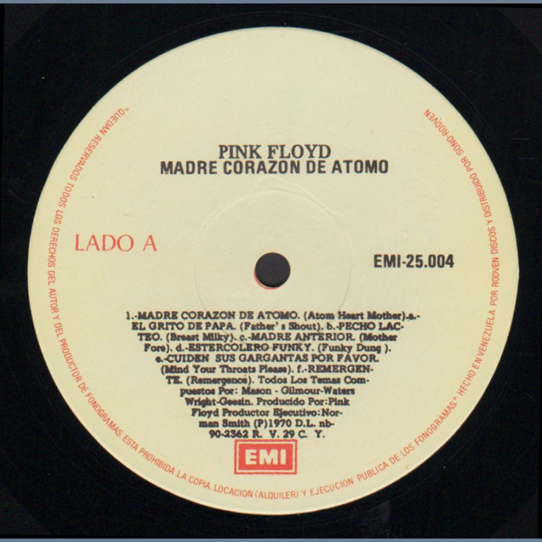 Madre Corazon De Atomo - 1970ies Venezuelan EMI 5-track LP Pressing