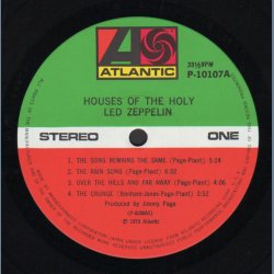 Houses Of the Holy - 1980 Japanese Atlantic label 8-track 2nd issue LP