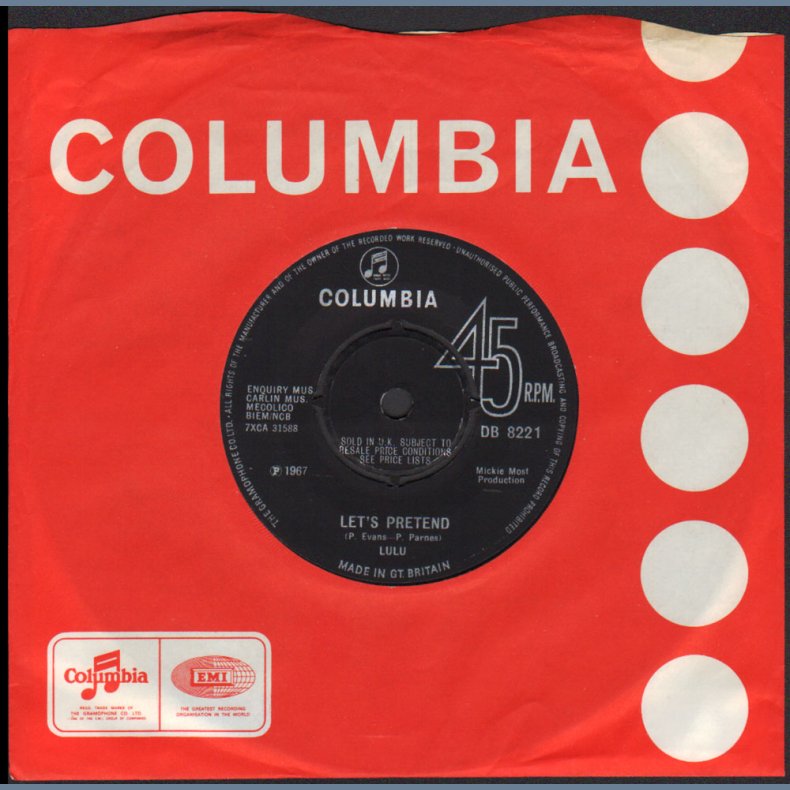 Let's Pretend b/w To Sir With Love - Original 1967 UK Columbia label 2-track 7" Single