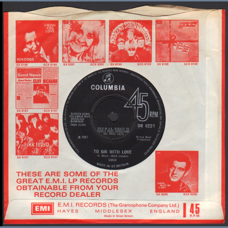 Let's Pretend b/w To Sir With Love - Original 1967 UK Columbia label 2-track 7" Single