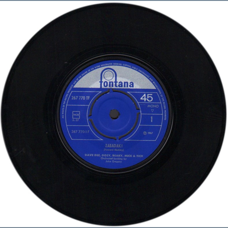 Zabadak! b/w The Sun Goes Down - Original 1967 Norwegian Fontana label 2-track 7" Single