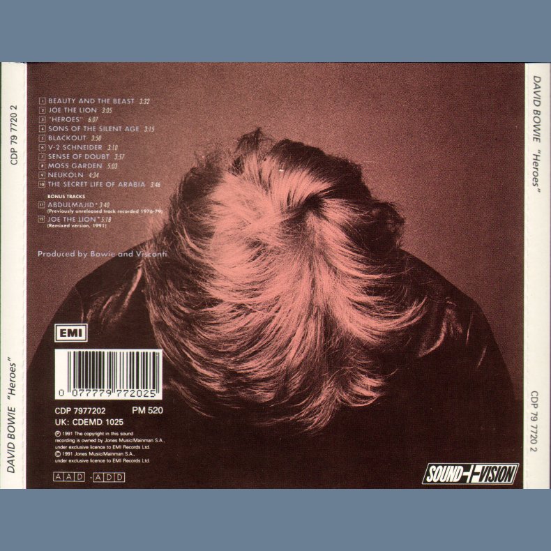 Heroes - 1991 Dutch EMI label 12-track CD - Incl. Bonus Tracks 