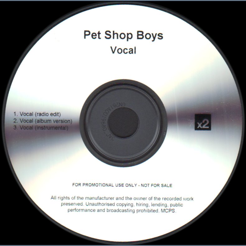 Vocal - Authentic 2013 UK x2 label 3-track Promotional Issue CD Acetate