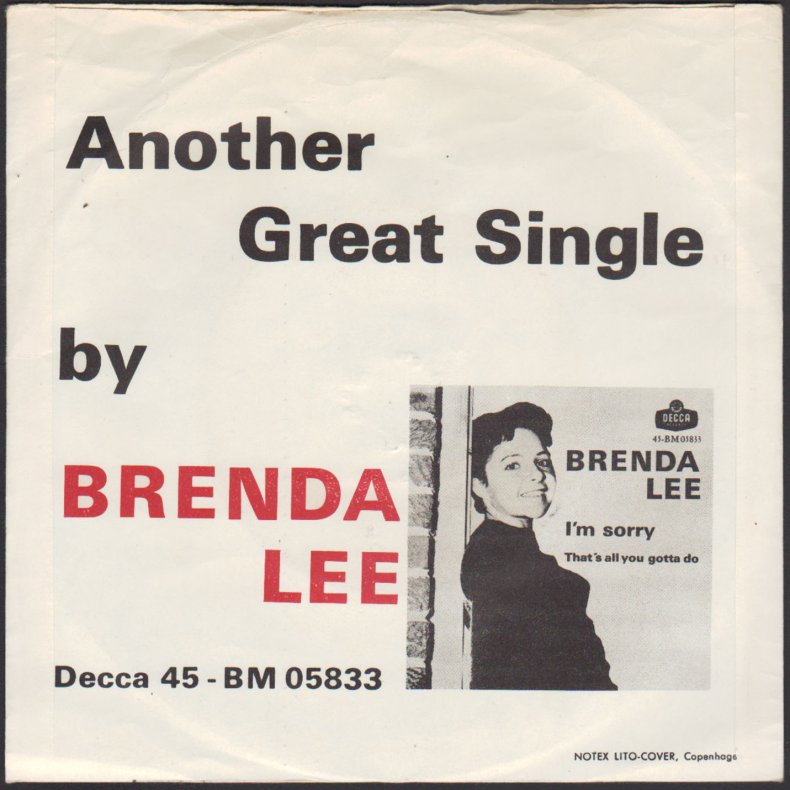 Sweet Nuthin's b/w Weep No More My Baby - 1960 Danish Decca label 2-track 7" Single 