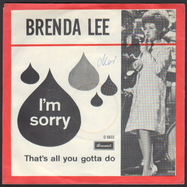 I'm Sorry b/w That's All You Gotta Do - 1960 UK/DK Brunswick label 2-track 7" Single 