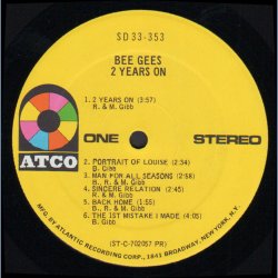 2 years On - Orifginal 1971 US Atco label 12-track LP - '1841 Broadway' Labels