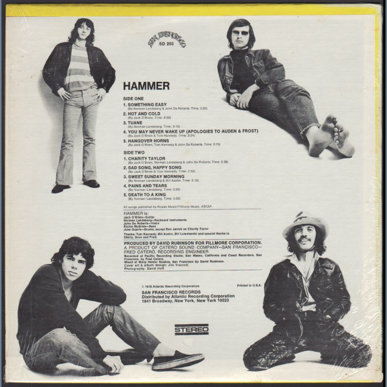 Hammer - Original 1970 US San Francisco label 10-track LP