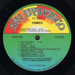 Hammer - Original 1970 US San Francisco label 10-track LP