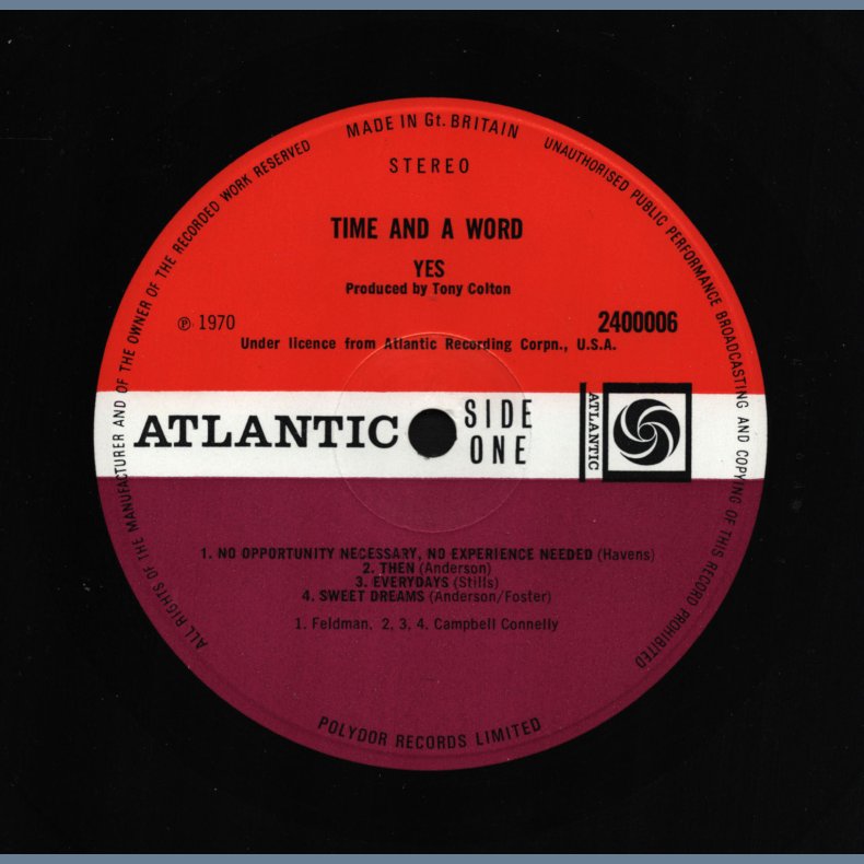 Time And A Word - Original 1970 UK Atlantic label 8-track LP - Plum &amp; Orange Labels