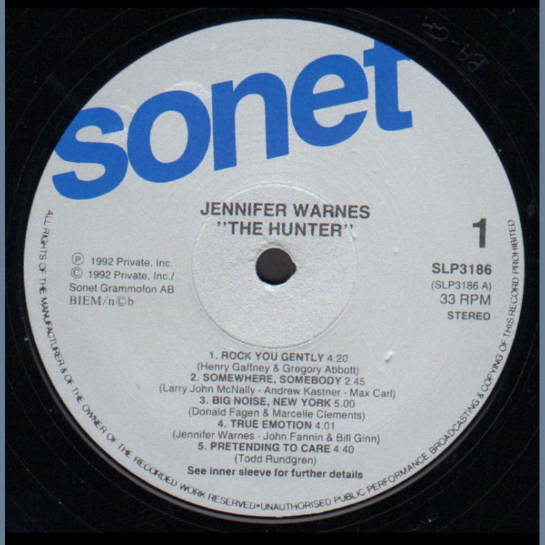 The Hunter - Original 1992 Swedish Sonet label 10-track LP