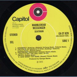 Marblehead Messenger - Original 1971 UK Capitol label 10-track LP - Green 'Target' Labels