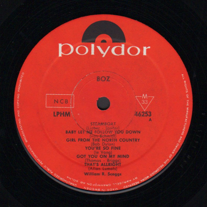 Boz - Original 1965 Swedish pressed Polydor label 12-track LP