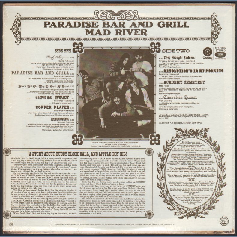 Paradise Bar and Grill - 1969 US Capitol label 10-track LP - Green 'Target' Labels