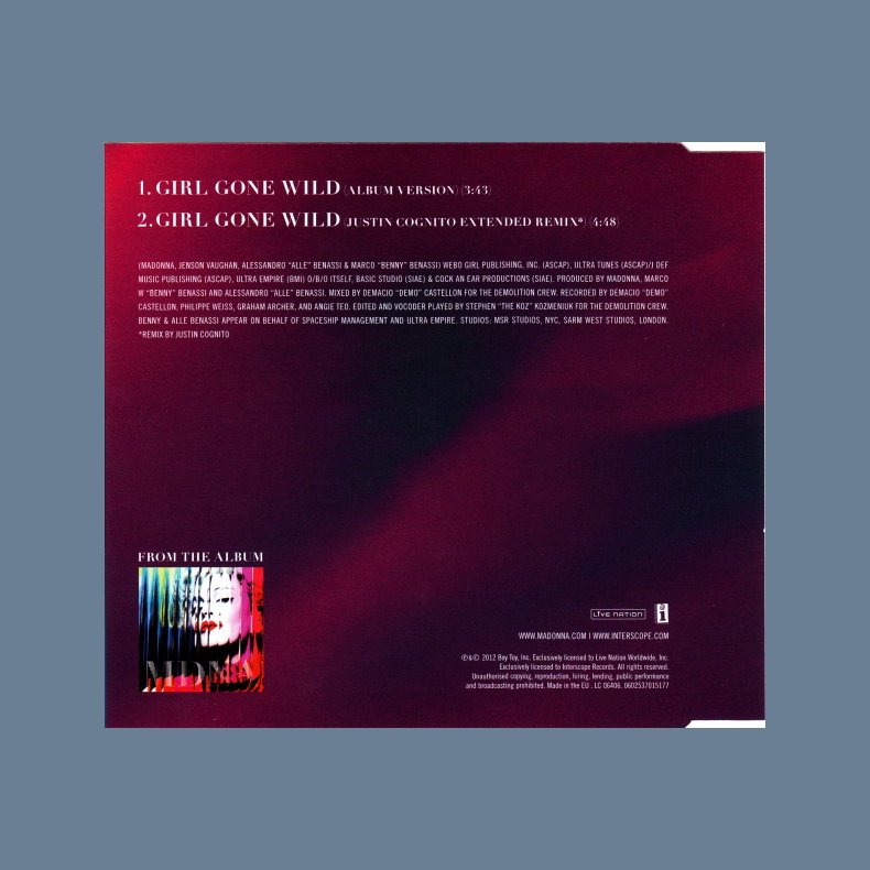 Girl Gone Wild - 2012 german Pressed Interscope label 2-track CD Single