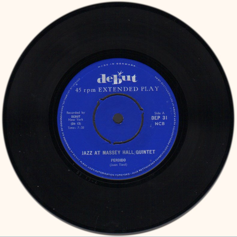 Jazz at Massey Hall/Quintet - Set of 4 Original 1958 Danish Debut label 2-track 7" Singles