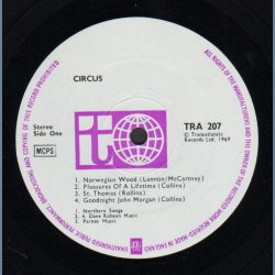 Circus - Original 1969 UK transatlantic label  8-track LP