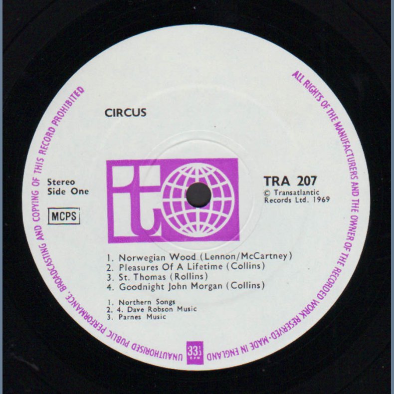 Circus - Original 1969 UK transatlantic label  8-track LP