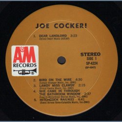 Joe Cocker - Original 1972 US A&M label 10-track LP 