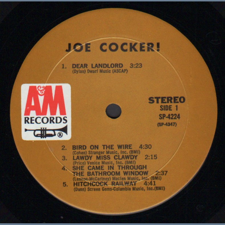 Joe Cocker - Original 1972 US A&M label 10-track LP 