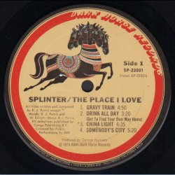 The place I love - Original 1974 US Dark Horse label 9-track LP