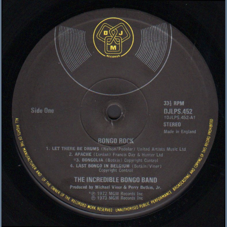 Bongo Rock - 1975 UK DJM label 8-track 2nd Pressing LP
