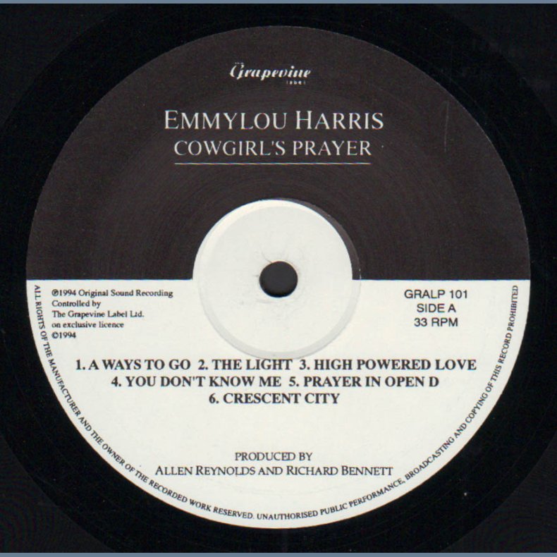 Cowgirl's Prayer - Original 1994 UK Grapevine label 11-track LP