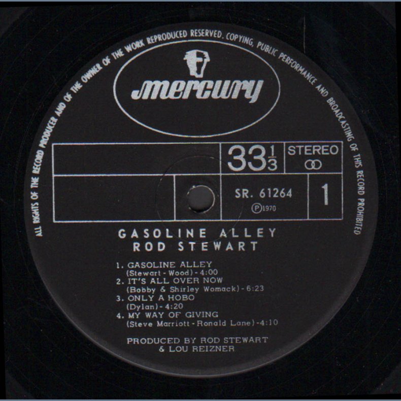 Gasoline Alley - Original 1970 Canadian Mercury label 9-track LP  