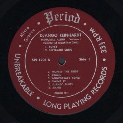 Memorial Vol 1 - Original 1956 Period label 15-track LP