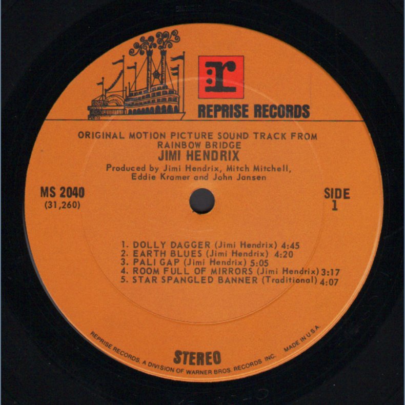 Rainbow Bridge - 1971 US Reprise label 8-track LP - Robert Ludwig Mastering