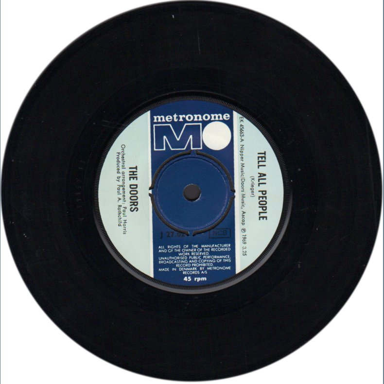 Tell All The People b/w Easy Ride - 1969 Danish/Swedish Metyronome label 2-track 7" Single