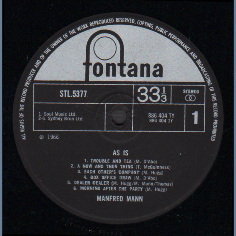 As is - 1966 UK Fontana label 12-track Stereo LP