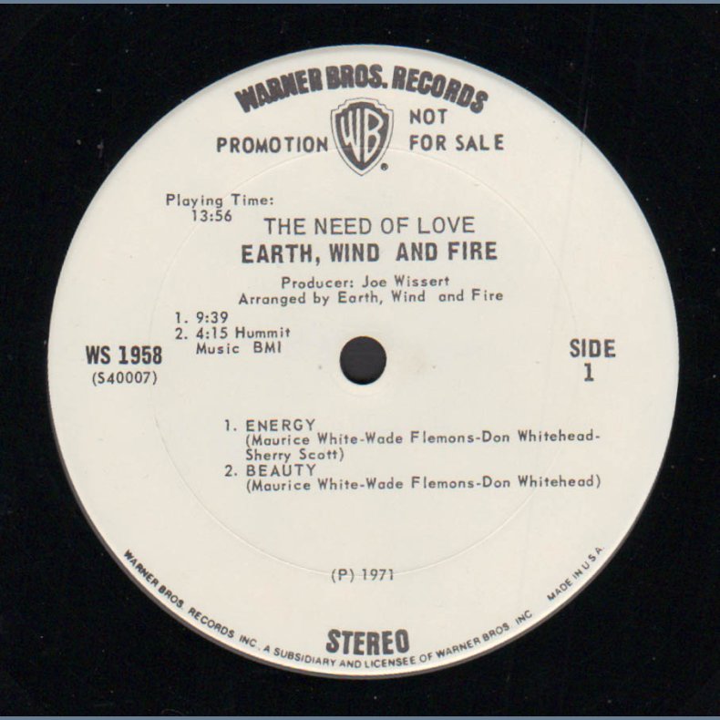 The Need Of Love - Original 1971 Warner Bros label promotional issue white label  5-track LP